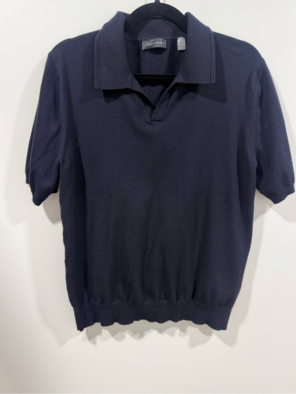 Tahari Men's Navy Short-Sleeve Polo